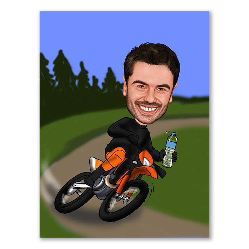 Bild von   erstellung karikatur moto crosjpg | Individuelle 🎁 persönliche 🎁 personalisierte Geschenke bedruckt ▪ bestickt ▪ graviert