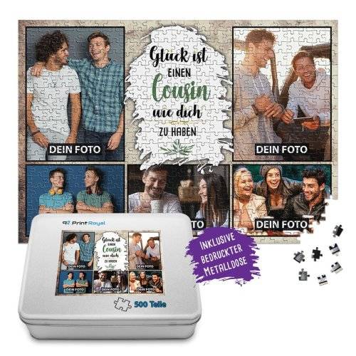 Bild von   foto puzzle fuer den cousinjpg | Individuelle 🎁 persönliche 🎁 personalisierte Geschenke bedruckt ▪ bestickt ▪ graviert