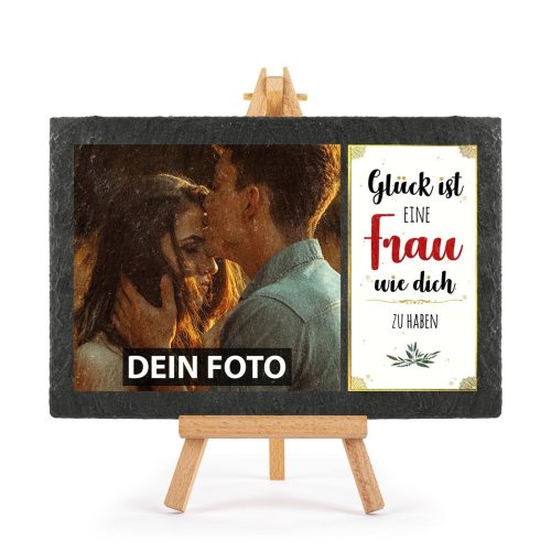 Bild von   bedruckte schieferplatte mit fjpg | Individuelle 🎁 persönliche 🎁 personalisierte Geschenke bedruckt ▪ bestickt ▪ graviert