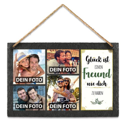 Bild von   bedruckte schieferplatte mit fjpg | Individuelle 🎁 persönliche 🎁 personalisierte Geschenke bedruckt ▪ bestickt ▪ graviert