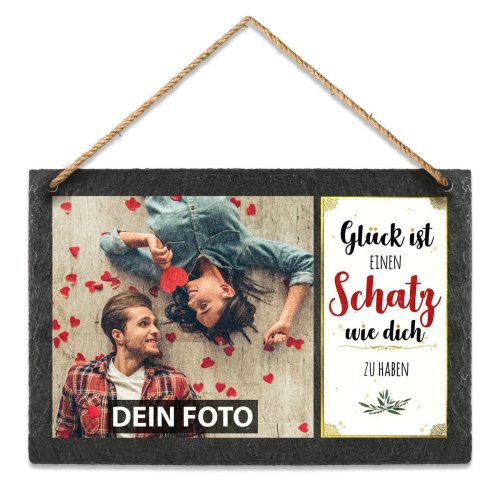 Bild von   bedruckte schieferplatte mit fjpg | Individuelle 🎁 persönliche 🎁 personalisierte Geschenke bedruckt ▪ bestickt ▪ graviert