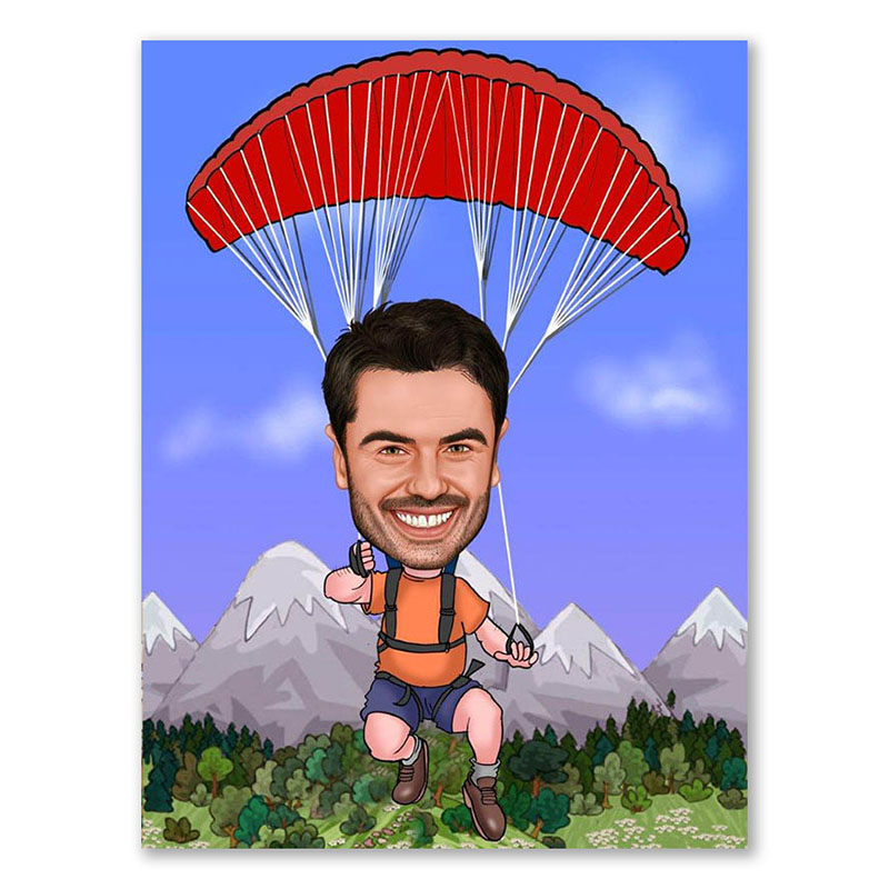 Bild von   erstellung karikatur paraglidijpg | Individuelle 🎁 persönliche 🎁 personalisierte Geschenke bedruckt ▪ bestickt ▪ graviert