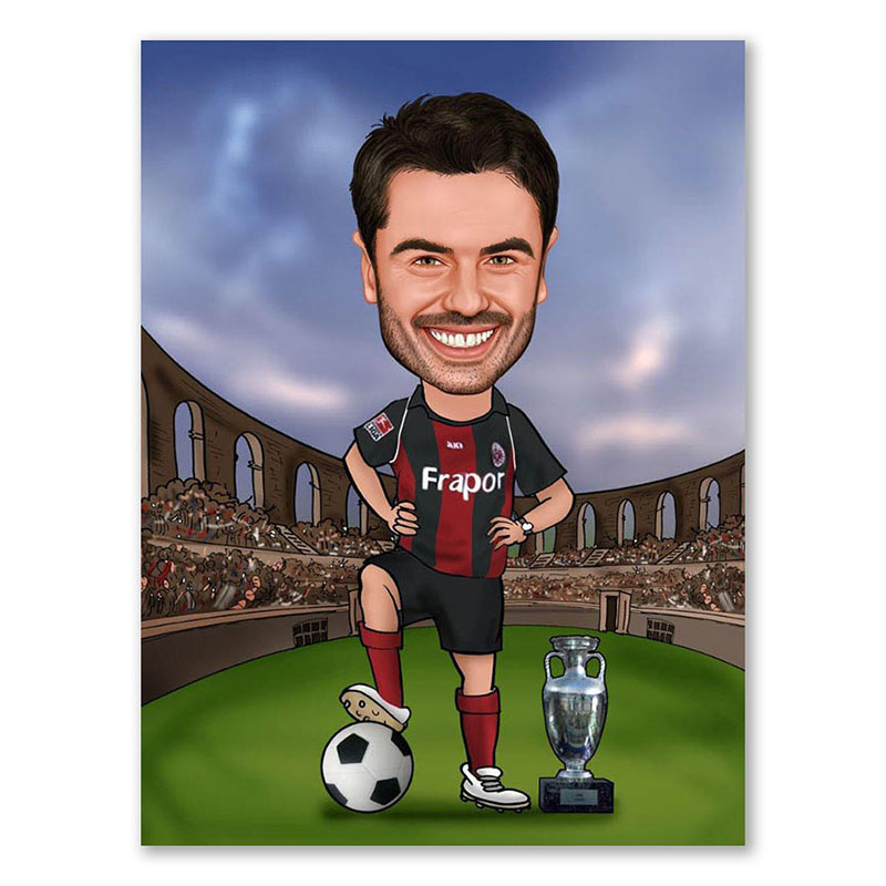 Bild von   erstellung karikatur fussballejpg | Individuelle 🎁 persönliche 🎁 personalisierte Geschenke bedruckt ▪ bestickt ▪ graviert