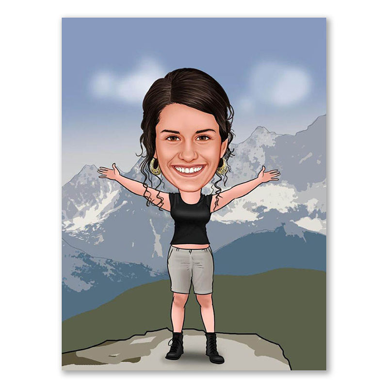 Bild von   erstellung karikatur gipfelstajpg | Individuelle 🎁 persönliche 🎁 personalisierte Geschenke bedruckt ▪ bestickt ▪ graviert