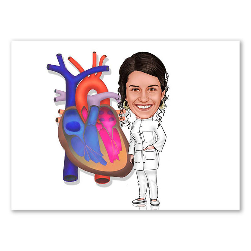 Bild von   erstellung karikatur aerztinjpg | Individuelle 🎁 persönliche 🎁 personalisierte Geschenke bedruckt ▪ bestickt ▪ graviert