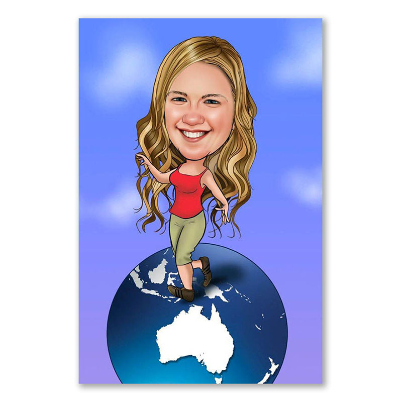 Bild von   erstellung karikatur die weltjpg | Individuelle 🎁 persönliche 🎁 personalisierte Geschenke bedruckt ▪ bestickt ▪ graviert