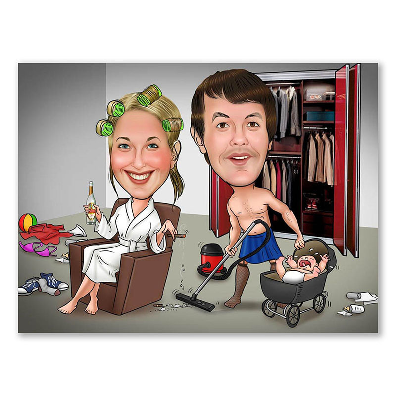 Bild von   erstellung karikatur geteiltejpg | Individuelle 🎁 persönliche 🎁 personalisierte Geschenke bedruckt ▪ bestickt ▪ graviert