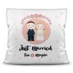 Bild von   kissen zur hochzeit just marjpg | Individuelle 🎁 persönliche 🎁 personalisierte Geschenke bedruckt ▪ bestickt ▪ graviert