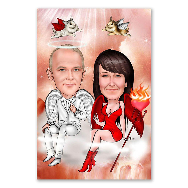 Bild von   erstellung karikatur engel undjpg | Individuelle 🎁 persönliche 🎁 personalisierte Geschenke bedruckt ▪ bestickt ▪ graviert