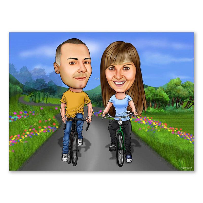 Bild von   erstellung karikatur rad tourjpg | Individuelle 🎁 persönliche 🎁 personalisierte Geschenke bedruckt ▪ bestickt ▪ graviert