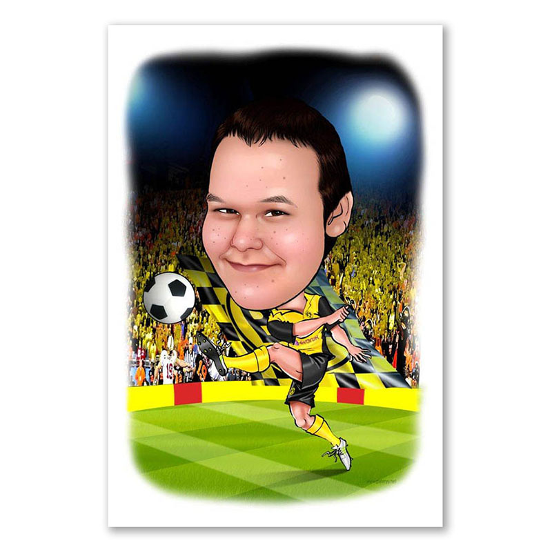 Bild von   erstellung karikatur fussballjpg | Individuelle 🎁 persönliche 🎁 personalisierte Geschenke bedruckt ▪ bestickt ▪ graviert