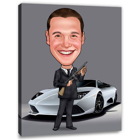 Bild von   erstellung karikatur agent cajpg | Individuelle 🎁 persönliche 🎁 personalisierte Geschenke bedruckt ▪ bestickt ▪ graviert