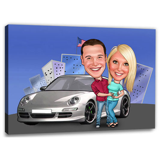 Bild von   erstellung karikatur mein autojpg | Individuelle 🎁 persönliche 🎁 personalisierte Geschenke bedruckt ▪ bestickt ▪ graviert