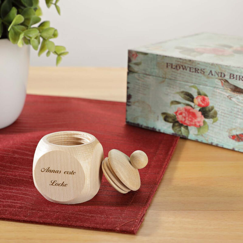 Bild von   zahndose holzdose mit gravurjpg | Individuelle 🎁 persönliche 🎁 personalisierte Geschenke bedruckt ▪ bestickt ▪ graviert