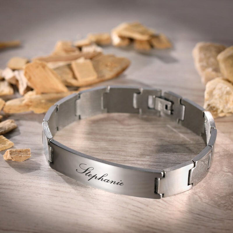 Bild von   edelstahlarmband silber  mmjpg | Individuelle 🎁 persönliche 🎁 personalisierte Geschenke bedruckt ▪ bestickt ▪ graviert