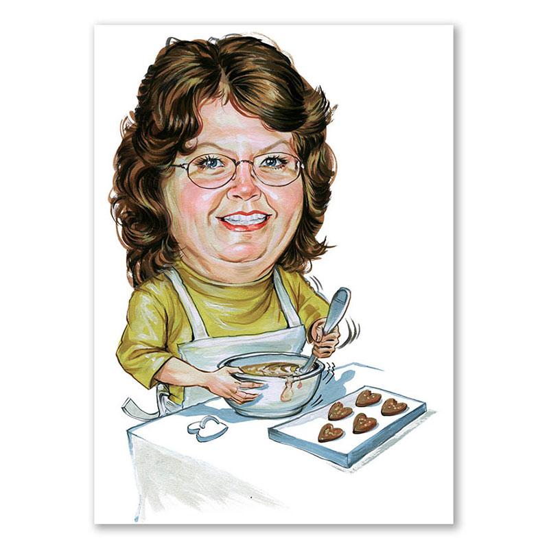 Bild von   erstellung karikatur frau mitjpg | Individuelle 🎁 persönliche 🎁 personalisierte Geschenke bedruckt ▪ bestickt ▪ graviert