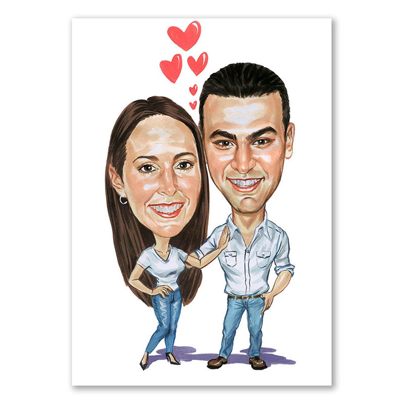 Bild von   erstellung karikatur wir zweijpg | Individuelle 🎁 persönliche 🎁 personalisierte Geschenke bedruckt ▪ bestickt ▪ graviert