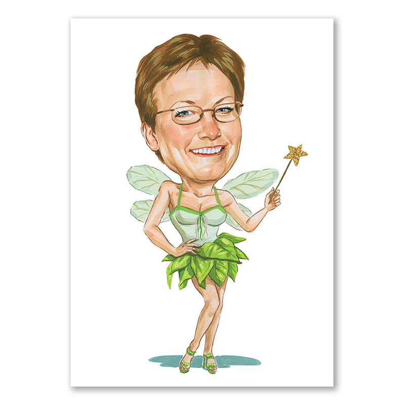 Bild von   erstellung karikatur fee mit bjpg | Individuelle 🎁 persönliche 🎁 personalisierte Geschenke bedruckt ▪ bestickt ▪ graviert