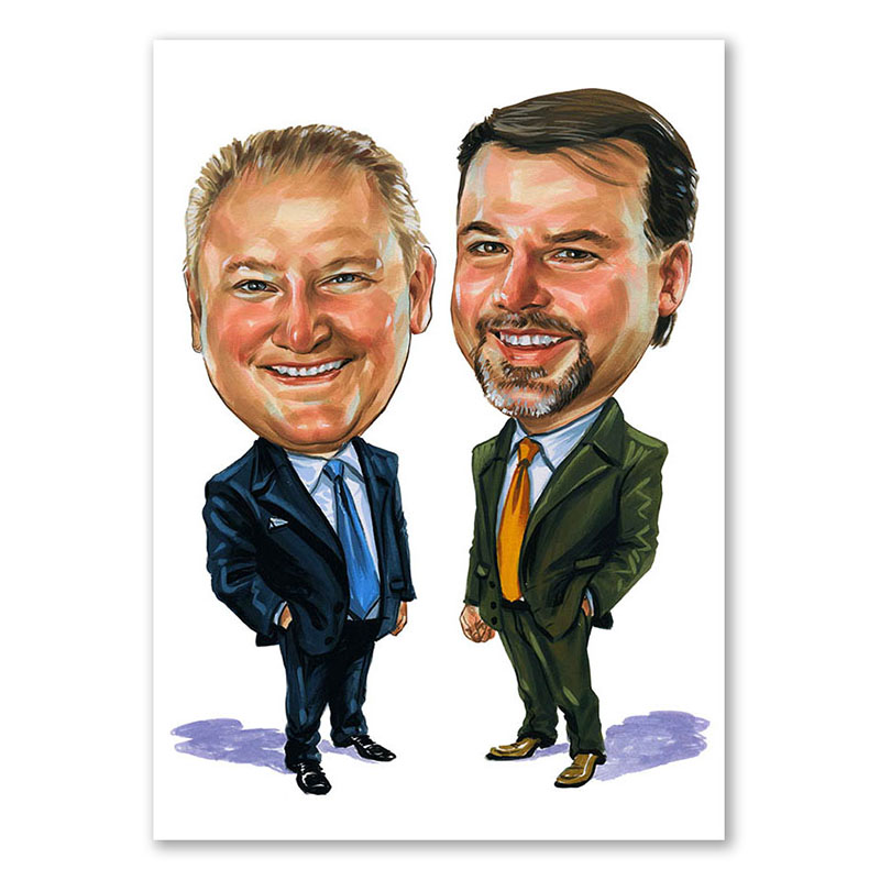 Bild von   erstellung karikatur zwei maenjpg | Individuelle 🎁 persönliche 🎁 personalisierte Geschenke bedruckt ▪ bestickt ▪ graviert