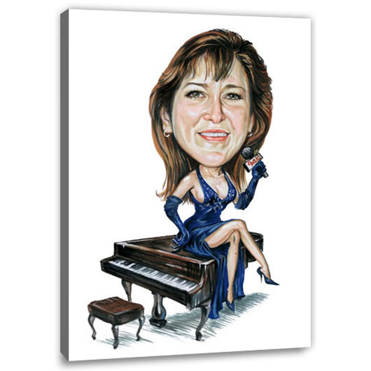 Bild von   erstellung karikatur saengerinjpg | Individuelle 🎁 persönliche 🎁 personalisierte Geschenke bedruckt ▪ bestickt ▪ graviert