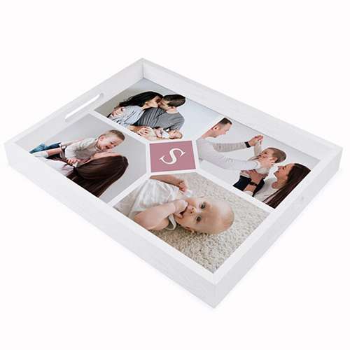 🖻 Bild von Tablett mit Foto und Text bedrucken | 45 x 35 cm | aus Holz | Personalisiertes Foto-Tablett | 2022 | 