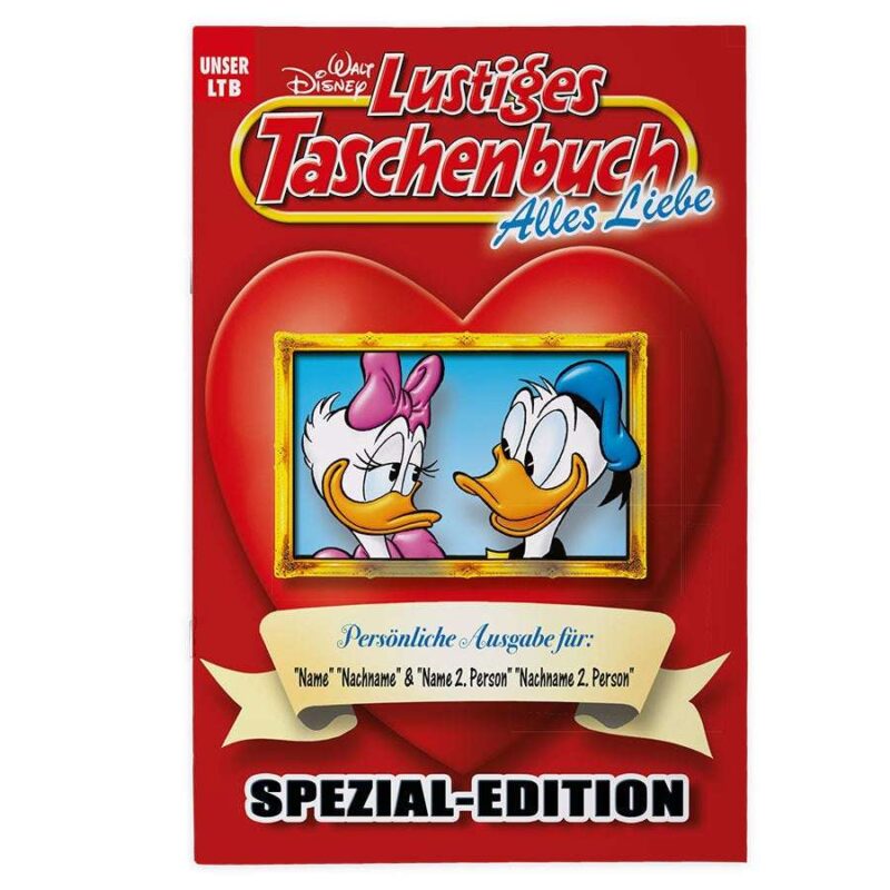 Bild von   lustiges taschenbuch liebejpg | Individuelle 🎁 persönliche 🎁 personalisierte Geschenke bedruckt ▪ bestickt ▪ graviert