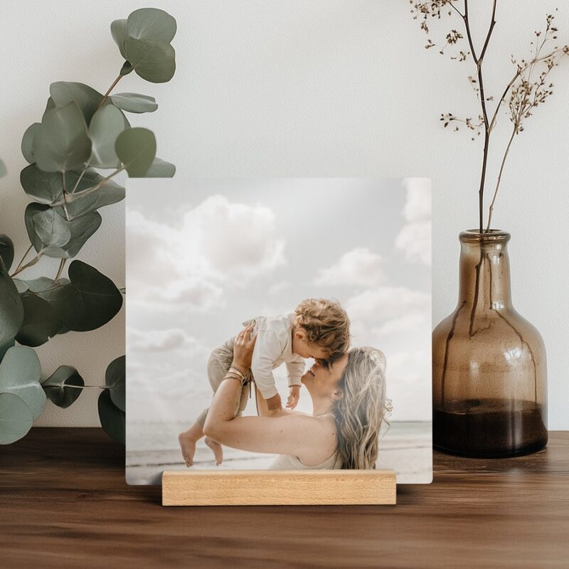 Fotokachel mit Ständer - Viereck