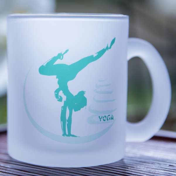 satinierte Glastasse