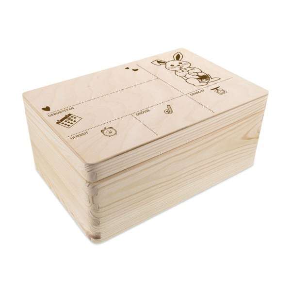 Bild von   erinnerungskiste hase indijpg | Individuelle 🎁 persönliche 🎁 personalisierte Geschenke bedruckt ▪ bestickt ▪ graviert