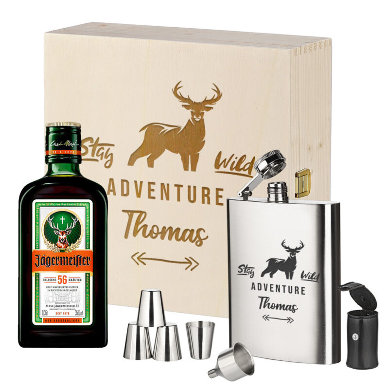 Bild von    tlg geschenkset mit jaegermjpg | Individuelle 🎁 persönliche 🎁 personalisierte Geschenke bedruckt ▪ bestickt ▪ graviert