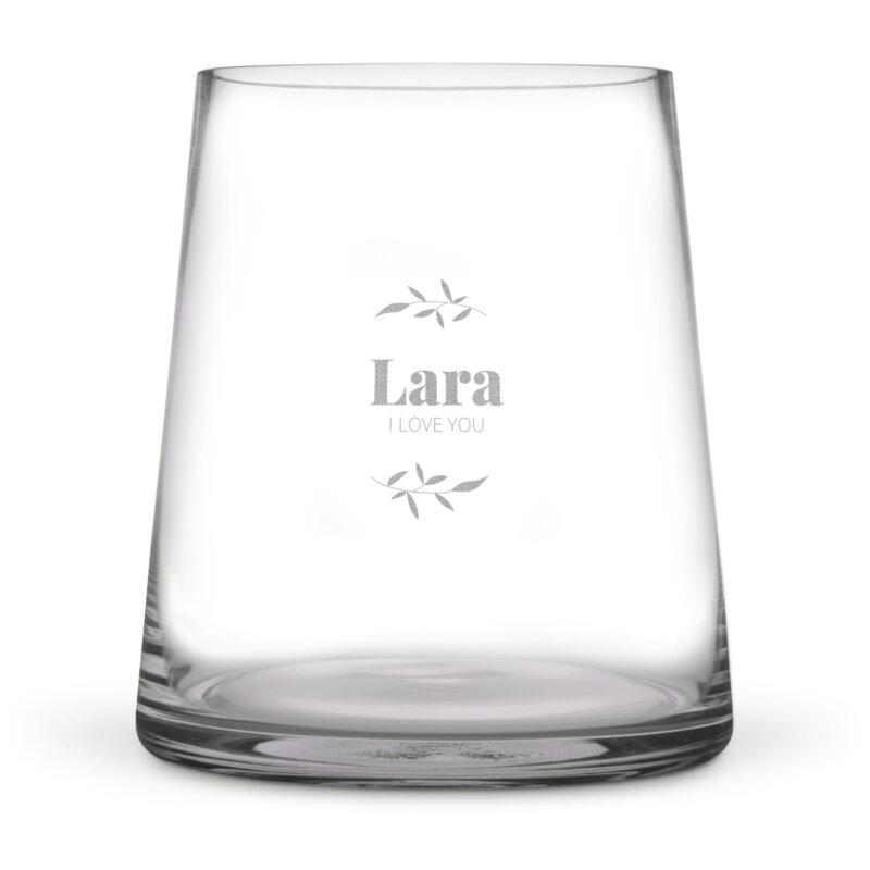 Bild von   vase mit gravur transparentejpg | Individuelle 🎁 persönliche 🎁 personalisierte Geschenke bedruckt ▪ bestickt ▪ graviert