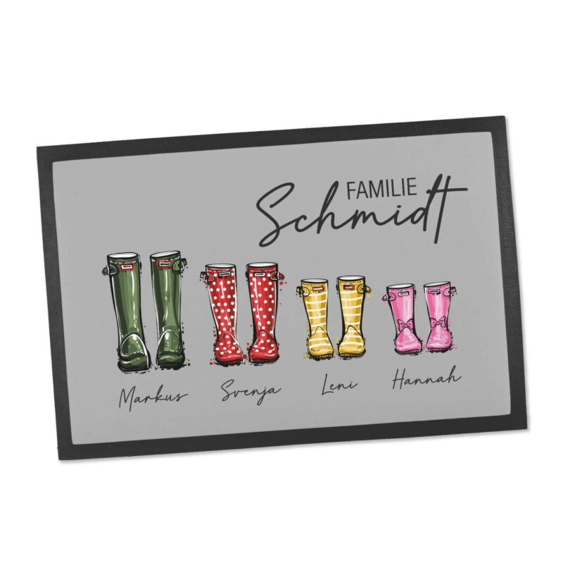 Bild von   fussmatte gummistiefel selbstjpg | Individuelle 🎁 persönliche 🎁 personalisierte Geschenke bedruckt ▪ bestickt ▪ graviert