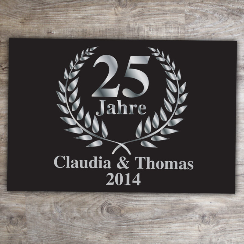 Bild von   fussmatte zur silberhochzeitjpg | Individuelle 🎁 persönliche 🎁 personalisierte Geschenke bedruckt ▪ bestickt ▪ graviert