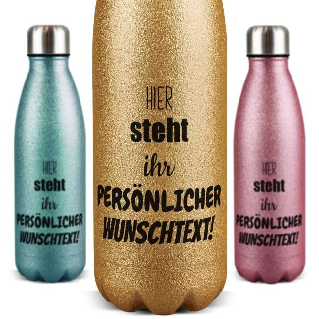 Bild von   glitzerflasche aus edelstahl sjpg | Individuelle 🎁 persönliche 🎁 personalisierte Geschenke bedruckt ▪ bestickt ▪ graviert