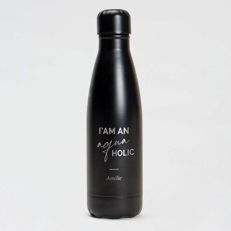 Bild von   hippe trinkflasche aquaholicjpg | Individuelle 🎁 persönliche 🎁 personalisierte Geschenke bedruckt ▪ bestickt ▪ graviert