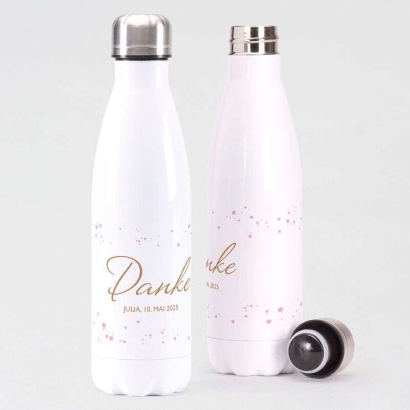 Bild von   trinkflasche weiss mit text unjpg | Individuelle 🎁 persönliche 🎁 personalisierte Geschenke bedruckt ▪ bestickt ▪ graviert