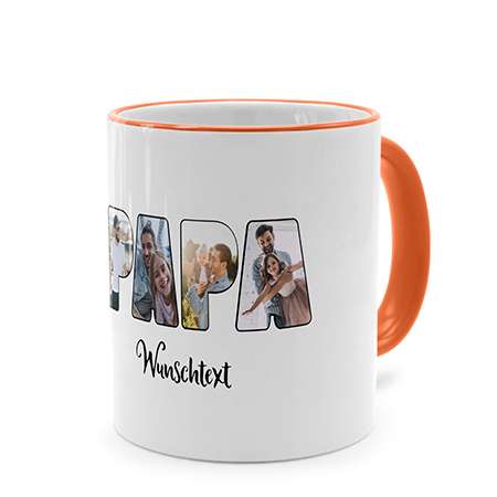 Bild von   bester papa tasse orange jpg | Individuelle 🎁 persönliche 🎁 personalisierte Geschenke bedruckt ▪ bestickt ▪ graviert