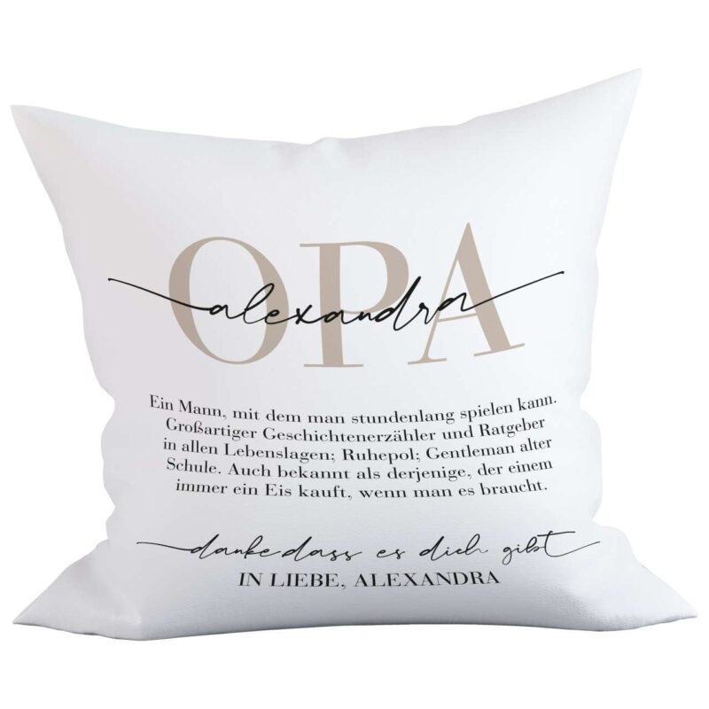 Bild von   opa kissenbezug baumwolle mitjpg | Individuelle 🎁 persönliche 🎁 personalisierte Geschenke bedruckt ▪ bestickt ▪ graviert