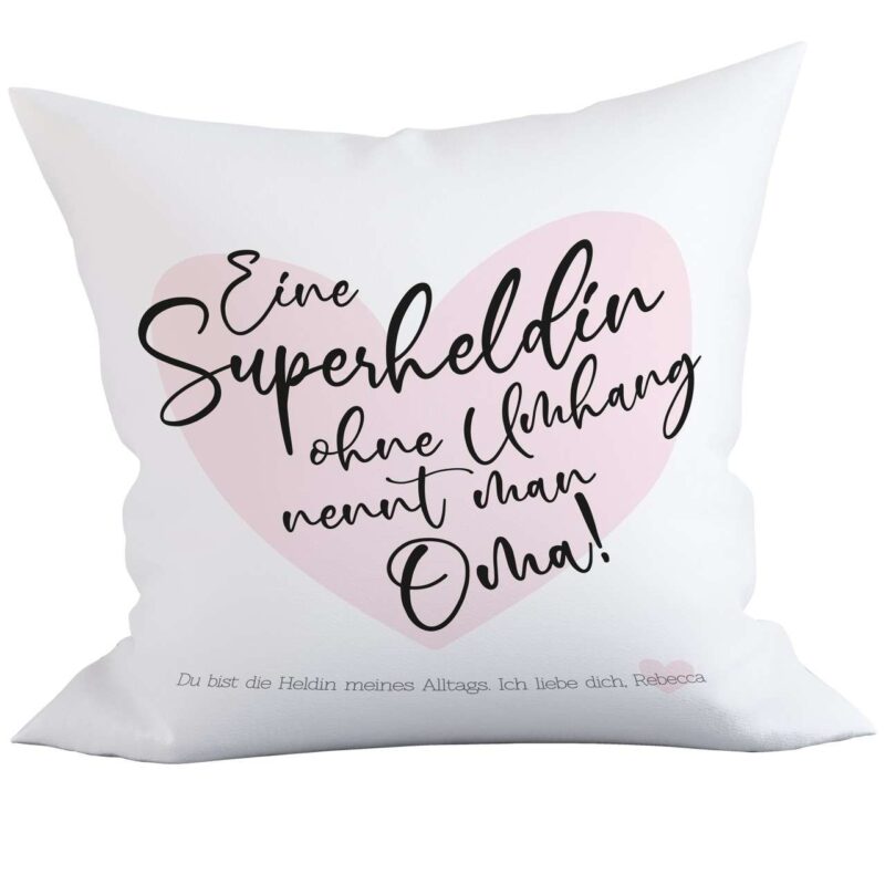 Bild von   kissenbezug superheldin oma bjpg | Individuelle 🎁 persönliche 🎁 personalisierte Geschenke bedruckt ▪ bestickt ▪ graviert