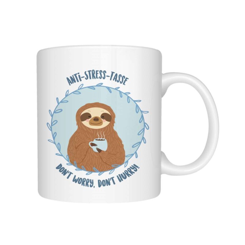 Bild von   faultier tasse anti stressjpg | Individuelle 🎁 persönliche 🎁 personalisierte Geschenke bedruckt ▪ bestickt ▪ graviert