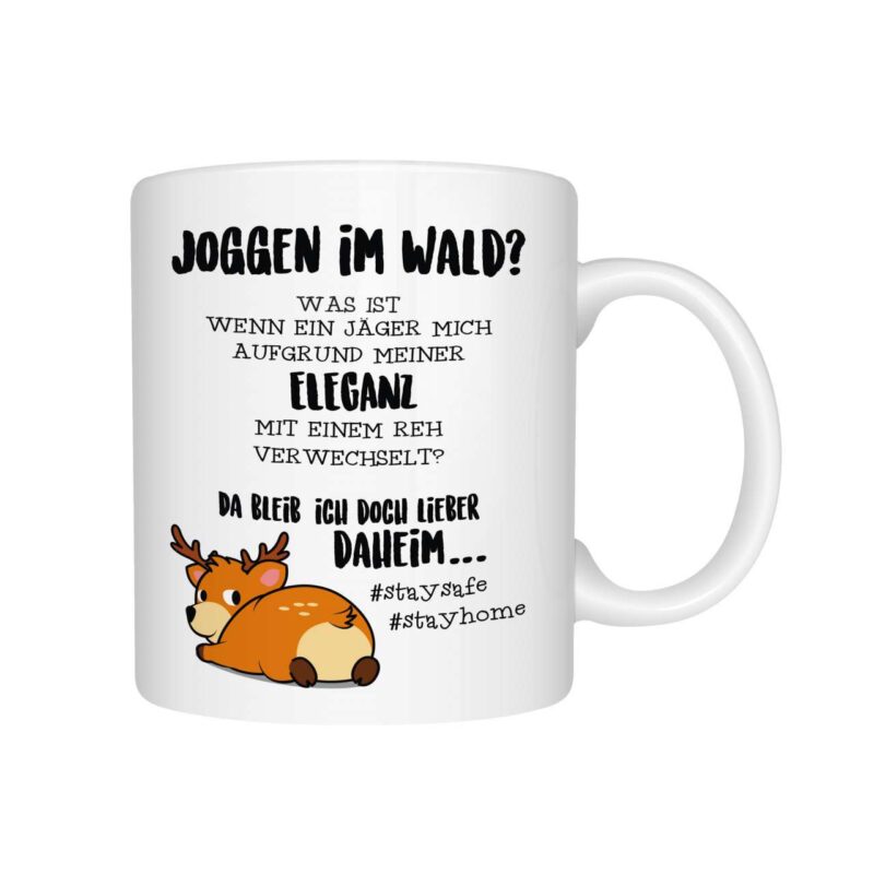 Bild von   spruchtasse joggen im waldjpg | Individuelle 🎁 persönliche 🎁 personalisierte Geschenke bedruckt ▪ bestickt ▪ graviert