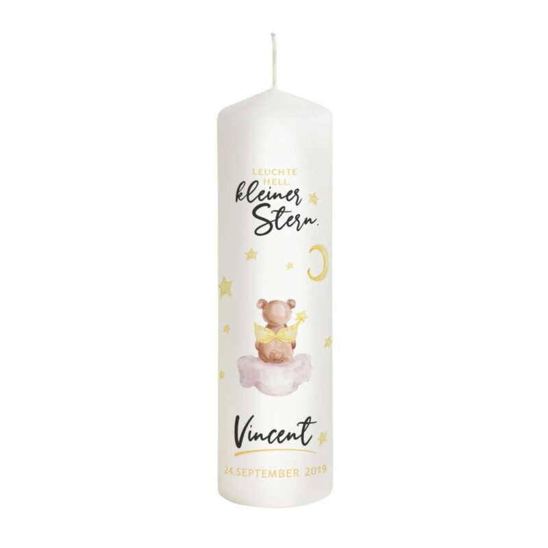 Bild von   trauerkerze sternenkind baerchjpg | Individuelle 🎁 persönliche 🎁 personalisierte Geschenke bedruckt ▪ bestickt ▪ graviert