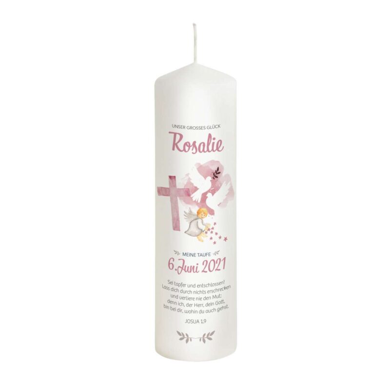 Bild von   taufkerze kreuz in rosa modelljpg | Individuelle 🎁 persönliche 🎁 personalisierte Geschenke bedruckt ▪ bestickt ▪ graviert