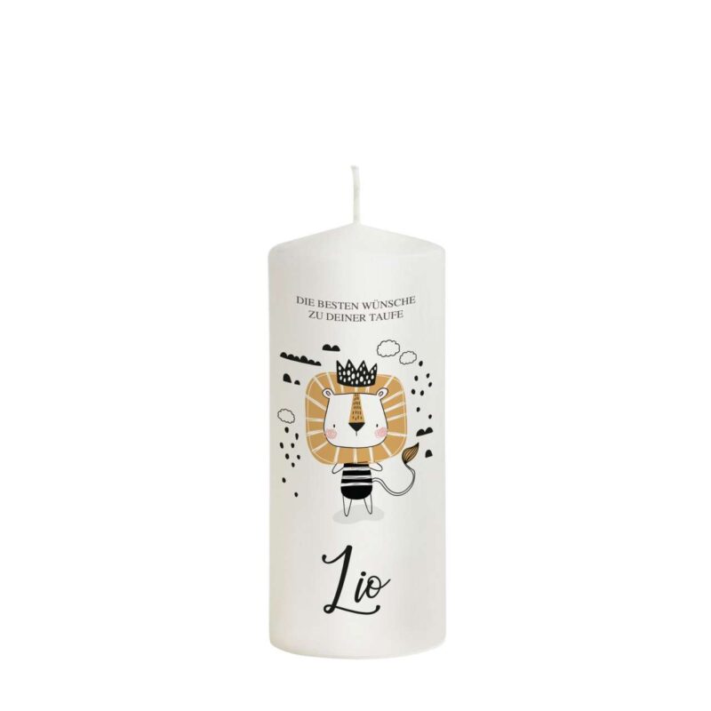 Bild von   patenkerze loewe fuer jungenjpg | Individuelle 🎁 persönliche 🎁 personalisierte Geschenke bedruckt ▪ bestickt ▪ graviert