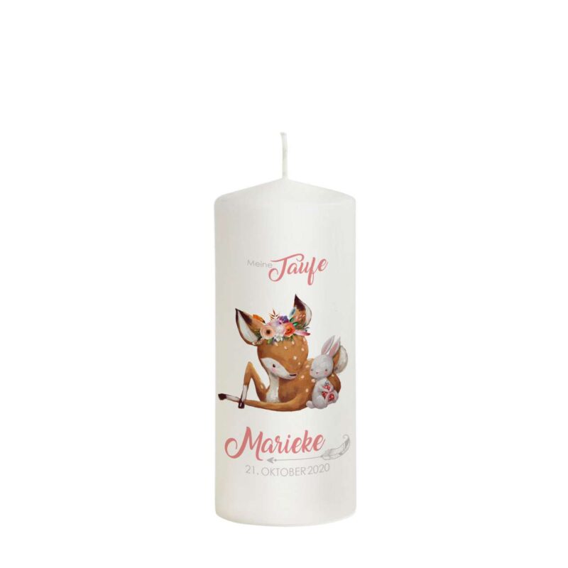 Bild von   patenkerze reh modell mariejpg | Individuelle 🎁 persönliche 🎁 personalisierte Geschenke bedruckt ▪ bestickt ▪ graviert