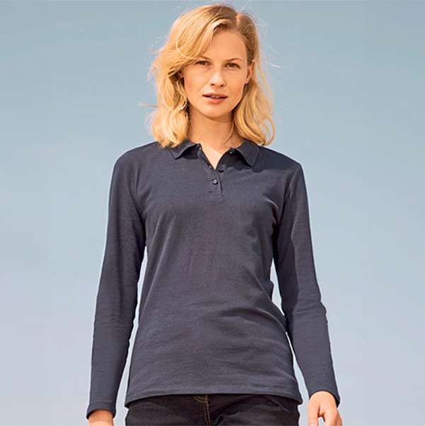 Bild von   frauen langarm poloshirt solsjpg | Individuelle 🎁 persönliche 🎁 personalisierte Geschenke bedruckt ▪ bestickt ▪ graviert