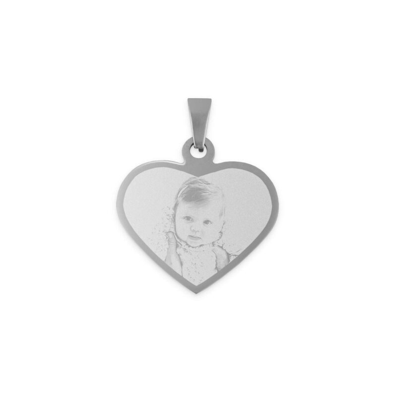 Bild von   anhaenger herz mit foto silbjpg | Individuelle 🎁 persönliche 🎁 personalisierte Geschenke bedruckt ▪ bestickt ▪ graviert