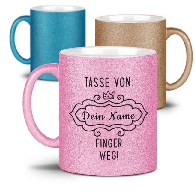 Bild von   personalisierbare glitzertassejpg | Individuelle 🎁 persönliche 🎁 personalisierte Geschenke bedruckt ▪ bestickt ▪ graviert