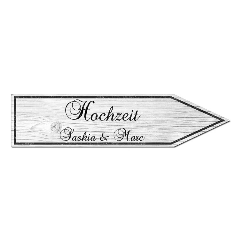 Bild von   wegweiser zur hochzeit mit namjpg | Individuelle 🎁 persönliche 🎁 personalisierte Geschenke bedruckt ▪ bestickt ▪ graviert