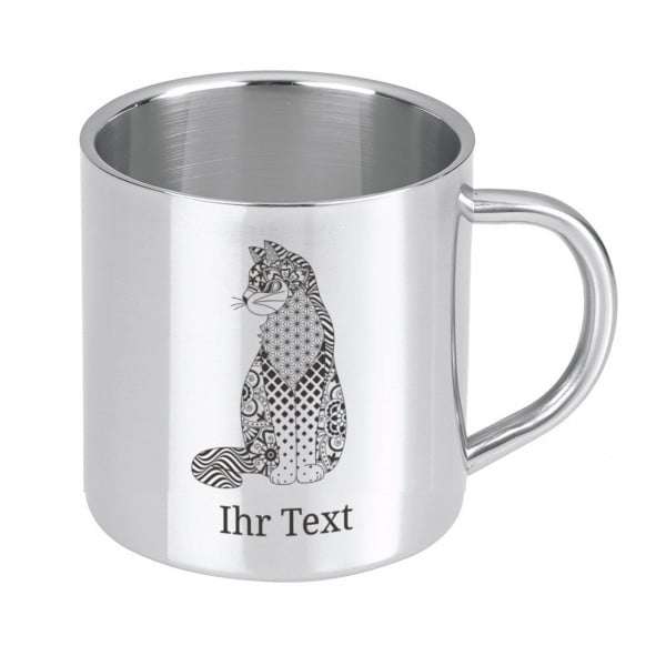 Bild von   zentangle edelstahlbecher mijpg | Individuelle 🎁 persönliche 🎁 personalisierte Geschenke bedruckt ▪ bestickt ▪ graviert
